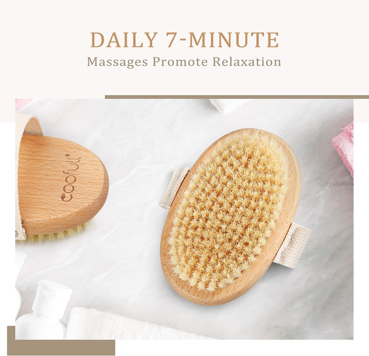 Dry Brush, Body Exfoliating Scrubber, Bath Shower Brushes for Improve Circulation, Cellulite and Lymphatic Remover