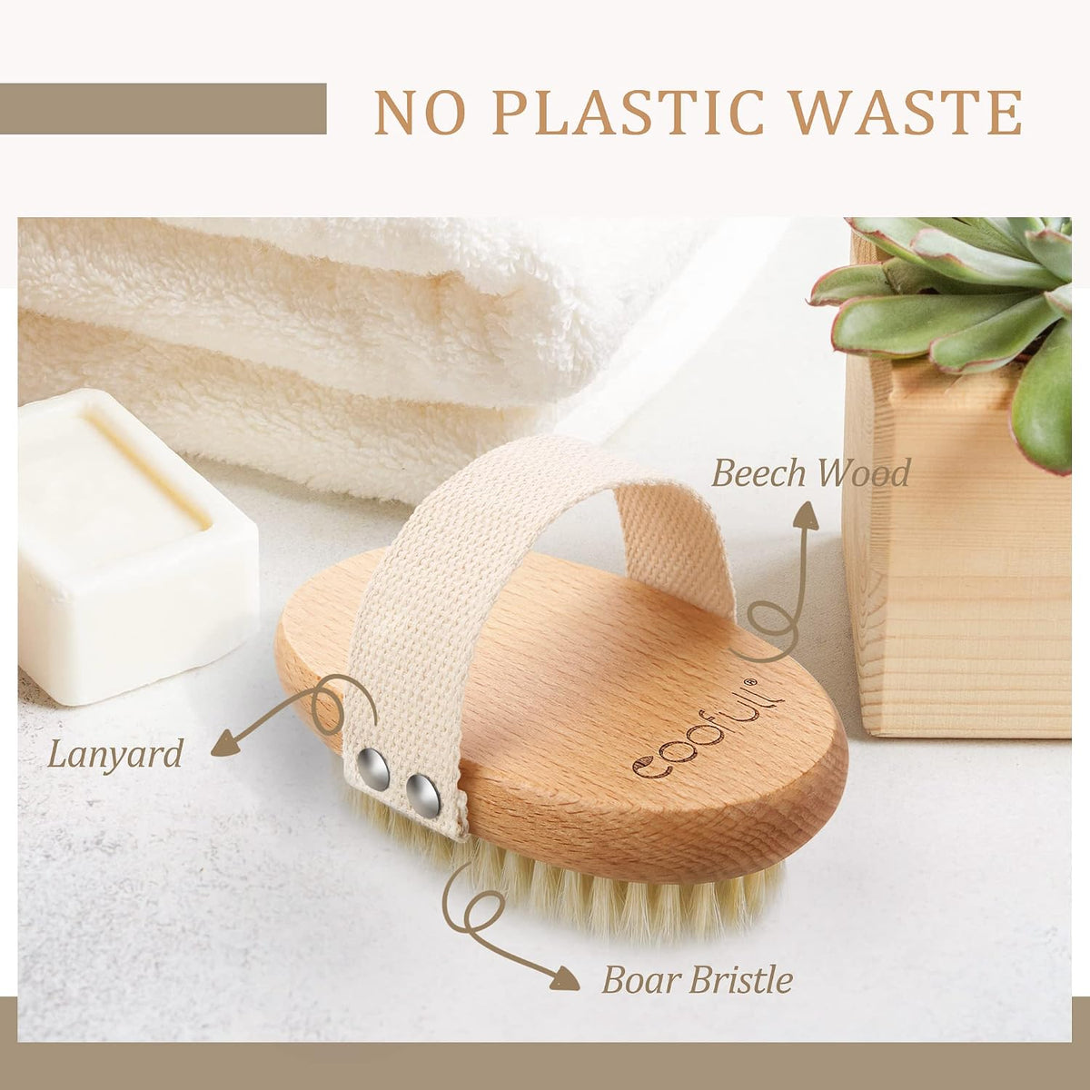 Dry Brush, Body Exfoliating Scrubber, Bath Shower Brushes for Improve Circulation, Cellulite and Lymphatic Remover