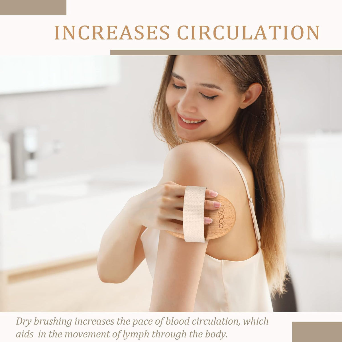 Dry Brush, Body Exfoliating Scrubber, Bath Shower Brushes for Improve Circulation, Cellulite and Lymphatic Remover