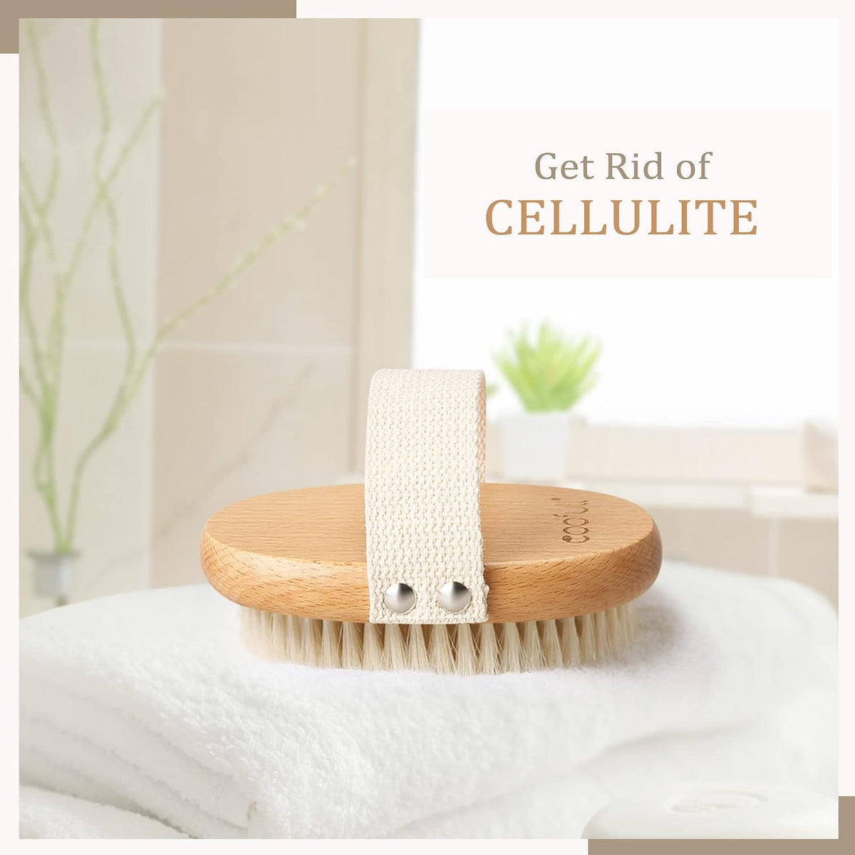 Dry Brush, Body Exfoliating Scrubber, Bath Shower Brushes for Improve Circulation, Cellulite and Lymphatic Remover
