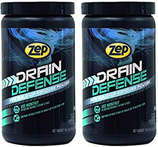 Drain Defense Enzymatic Drain Cleaner Powder - 18 Ounces - ZDC16 - Safe for Pipes and Septic Systems, white