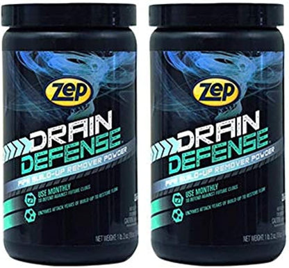 Drain Defense Enzymatic Drain Cleaner Powder - 18 Ounces - ZDC16 - Safe for Pipes and Septic Systems, white