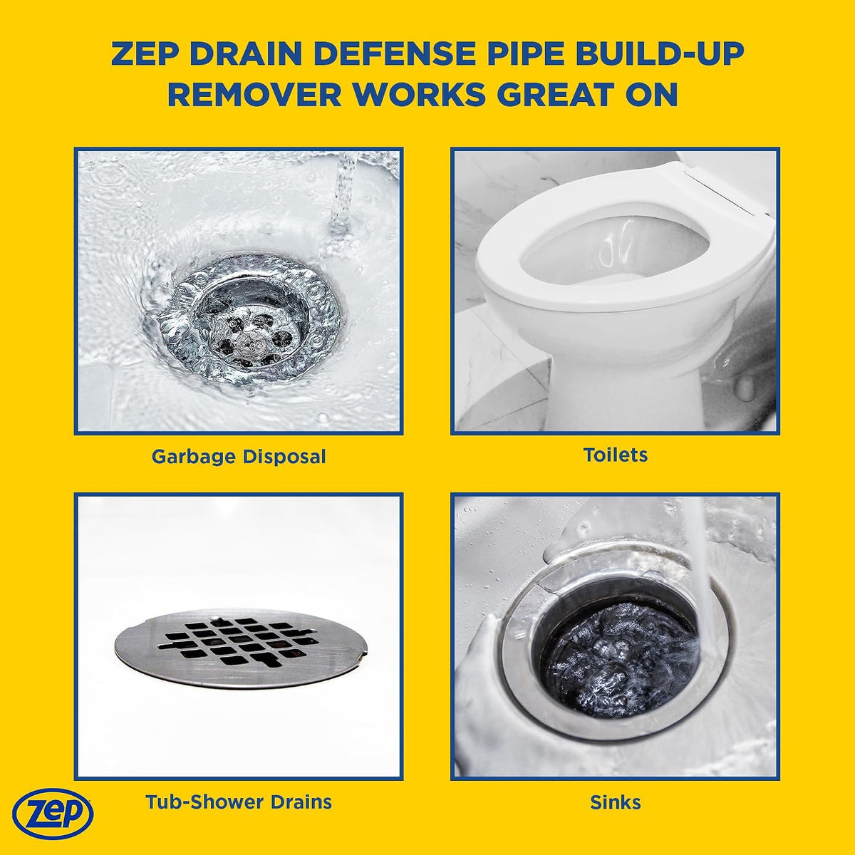 Drain Defense Enzymatic Drain Cleaner Powder - 18 Ounces - ZDC16 - Safe for Pipes and Septic Systems, white
