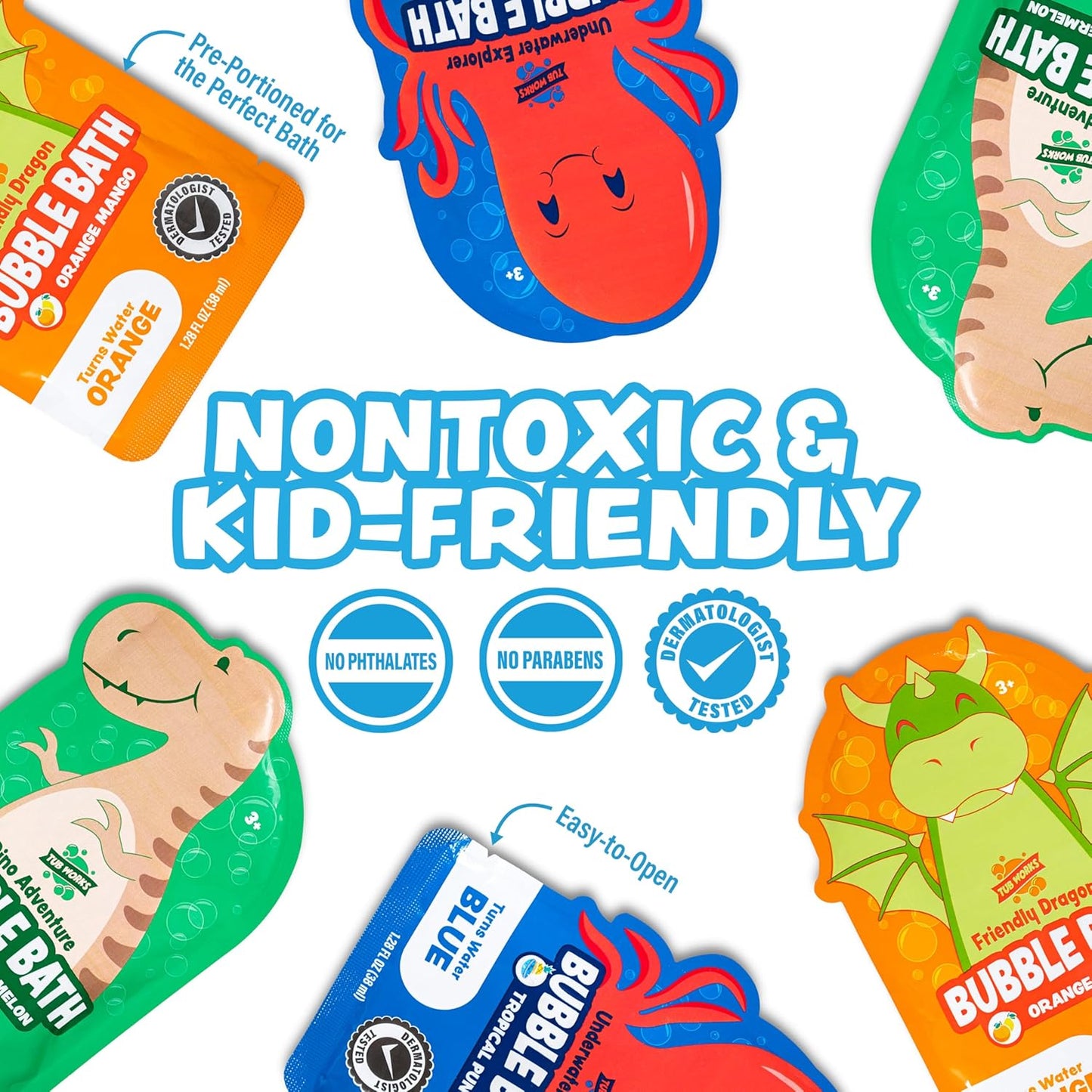 ® Magical Kids Bubble Bath, Variety 12 Pack | Creates Colorful Water & Tons of Bath Bubbles | Nontoxic | Character-Themed Bubble Bath for Kids | Green, Blue & Orange Bath Colors