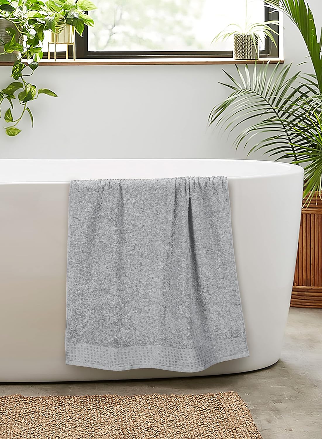 100% Cotton Oversized Bath Towel Set 28x55 Inches, Ultra Soft Highly Absorbant Compact Quickdry & Lightweight Large Bath Towels, Ideal for Gym Travel Camp Pool - Black