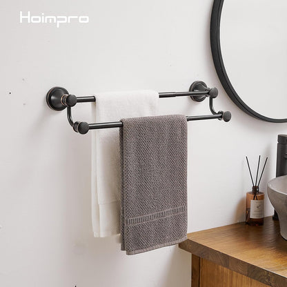 Adjustable Retractable 15-27 Inches Stainless Steel Bathroom Towel Bar, Bathroom Accessories Bath Hotel Double Towel Bar Rod Hanger Wall Mounted Towel Holder Towel Rack, Oil Rubbed Bronze