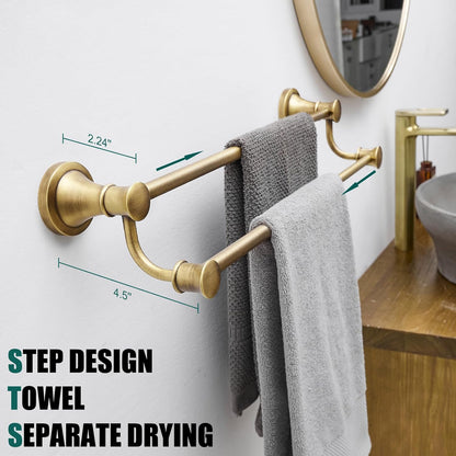 Adjustable Retractable 15-27 Inches Stainless Steel Bathroom Towel Bar, Bathroom Accessories Bath Hotel Double Towel Bar Rod Hanger Wall Mounted Towel Holder Towel Rack, Oil Rubbed Bronze