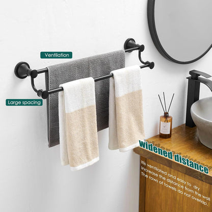 Adjustable Retractable 15-27 Inches Stainless Steel Bathroom Towel Bar, Bathroom Accessories Bath Hotel Double Towel Bar Rod Hanger Wall Mounted Towel Holder Towel Rack, Oil Rubbed Bronze