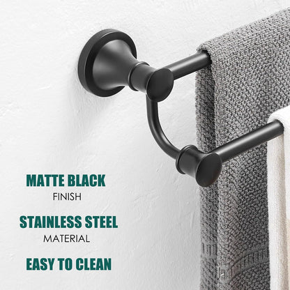Adjustable Retractable 15-27 Inches Stainless Steel Bathroom Towel Bar, Bathroom Accessories Bath Hotel Double Towel Bar Rod Hanger Wall Mounted Towel Holder Towel Rack, Oil Rubbed Bronze