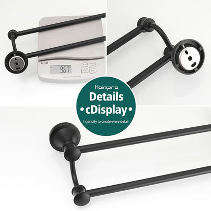 Adjustable Retractable 15-27 Inches Stainless Steel Bathroom Towel Bar, Bathroom Accessories Bath Hotel Double Towel Bar Rod Hanger Wall Mounted Towel Holder Towel Rack, Oil Rubbed Bronze