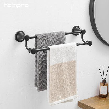 Adjustable Retractable 15-27 Inches Stainless Steel Bathroom Towel Bar, Bathroom Accessories Bath Hotel Double Towel Bar Rod Hanger Wall Mounted Towel Holder Towel Rack, Oil Rubbed Bronze