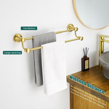 Adjustable Retractable 15-27 Inches Stainless Steel Bathroom Towel Bar, Bathroom Accessories Bath Hotel Double Towel Bar Rod Hanger Wall Mounted Towel Holder Towel Rack, Oil Rubbed Bronze