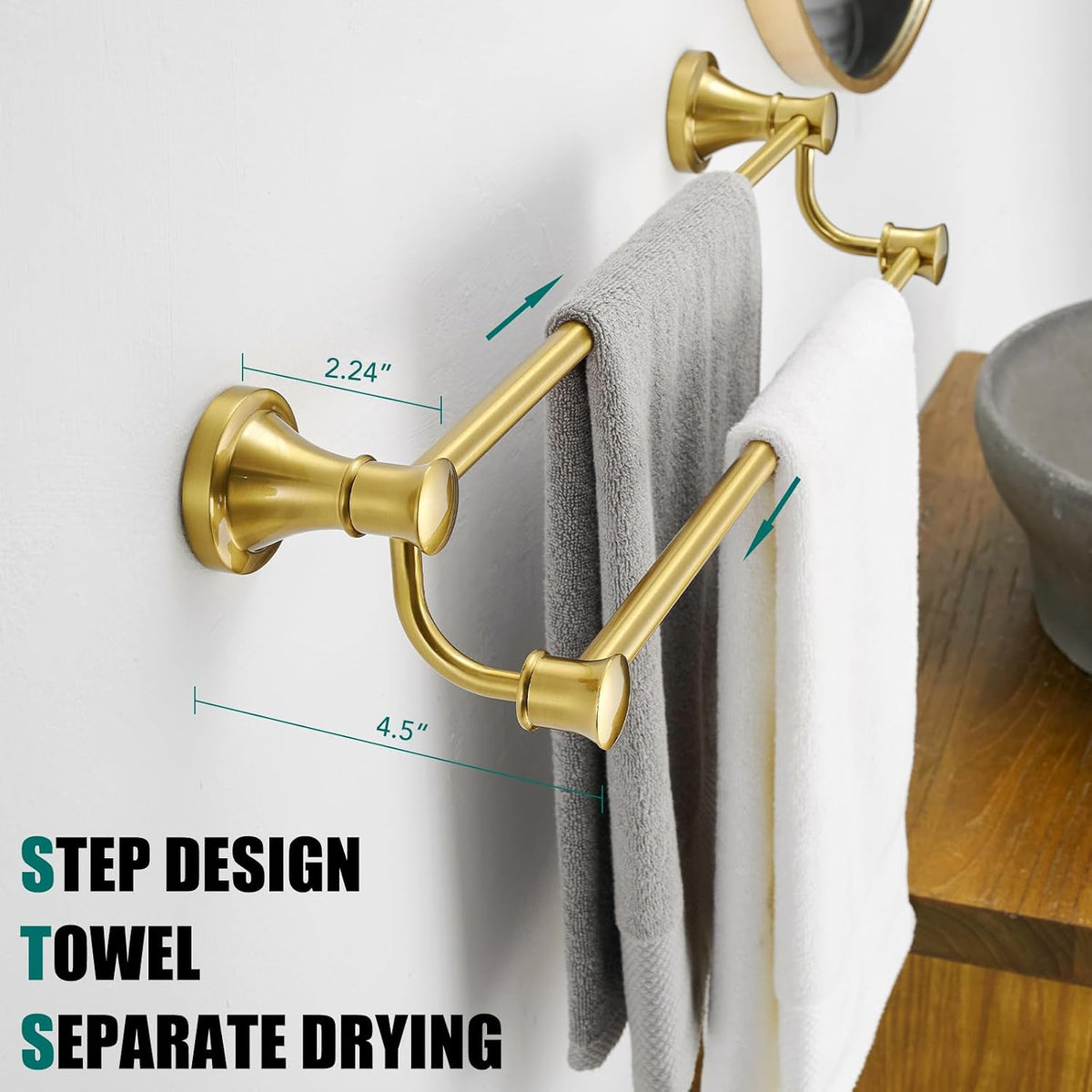 Adjustable Retractable 15-27 Inches Stainless Steel Bathroom Towel Bar, Bathroom Accessories Bath Hotel Double Towel Bar Rod Hanger Wall Mounted Towel Holder Towel Rack, Oil Rubbed Bronze