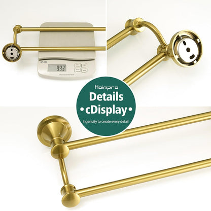 Adjustable Retractable 15-27 Inches Stainless Steel Bathroom Towel Bar, Bathroom Accessories Bath Hotel Double Towel Bar Rod Hanger Wall Mounted Towel Holder Towel Rack, Oil Rubbed Bronze