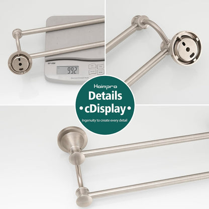 Adjustable Retractable 15-27 Inches Stainless Steel Bathroom Towel Bar, Bathroom Accessories Bath Hotel Double Towel Bar Rod Hanger Wall Mounted Towel Holder Towel Rack, Oil Rubbed Bronze