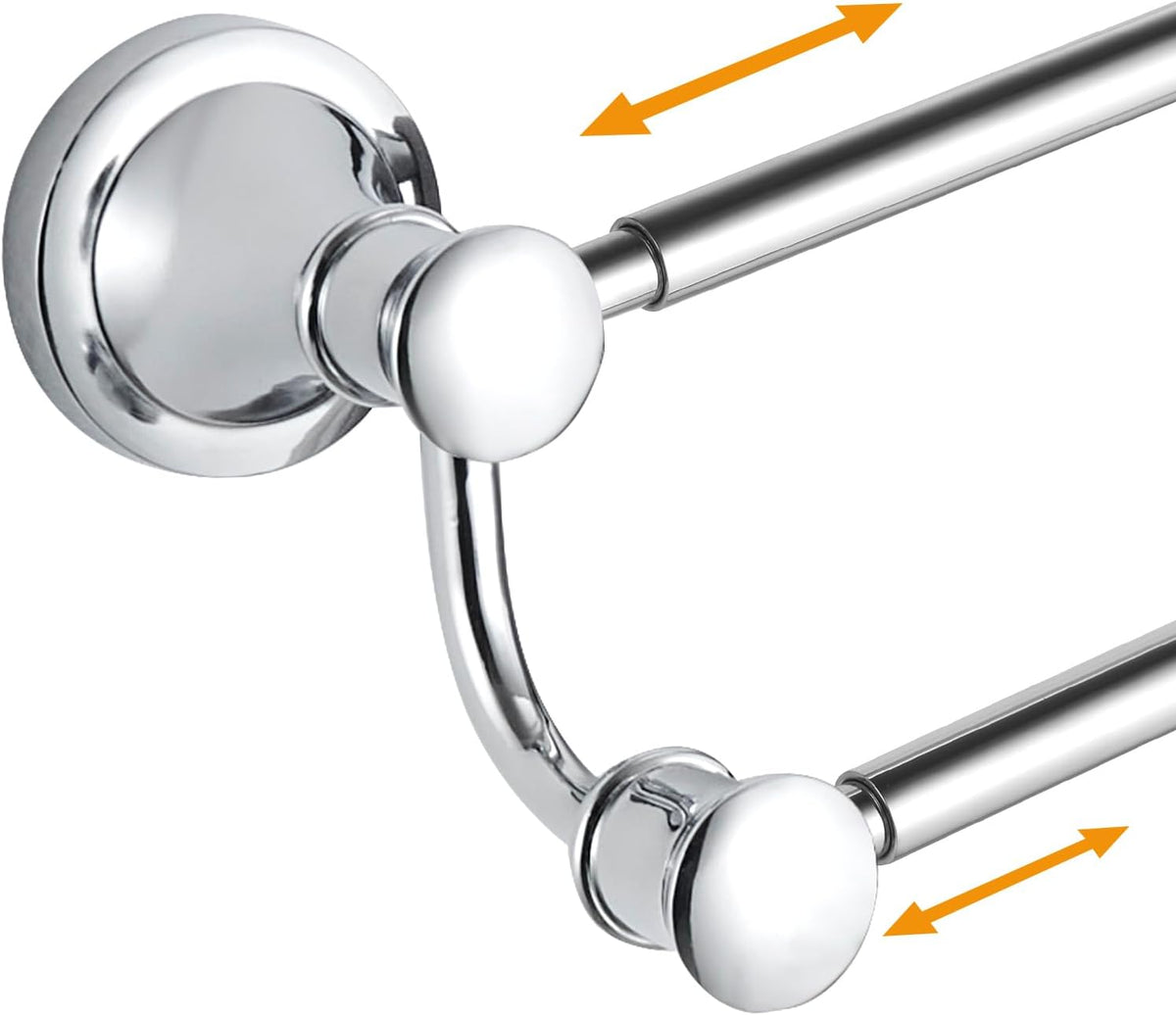 Adjustable Retractable 15-27 Inches Stainless Steel Bathroom Towel Bar, Bathroom Accessories Bath Hotel Double Towel Bar Rod Hanger Wall Mounted Towel Holder Towel Rack, Oil Rubbed Bronze