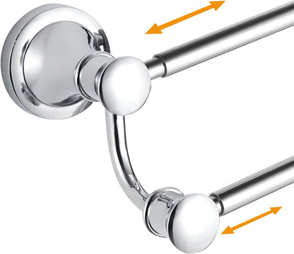 Adjustable Retractable 15-27 Inches Stainless Steel Bathroom Towel Bar, Bathroom Accessories Bath Hotel Double Towel Bar Rod Hanger Wall Mounted Towel Holder Towel Rack, Oil Rubbed Bronze