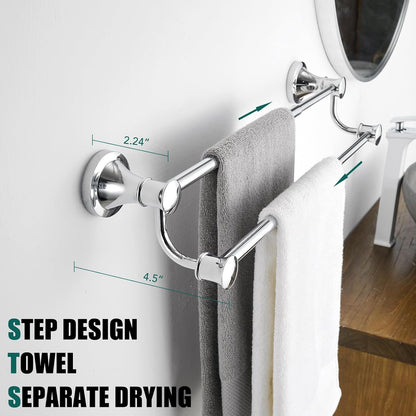 Adjustable Retractable 15-27 Inches Stainless Steel Bathroom Towel Bar, Bathroom Accessories Bath Hotel Double Towel Bar Rod Hanger Wall Mounted Towel Holder Towel Rack, Oil Rubbed Bronze
