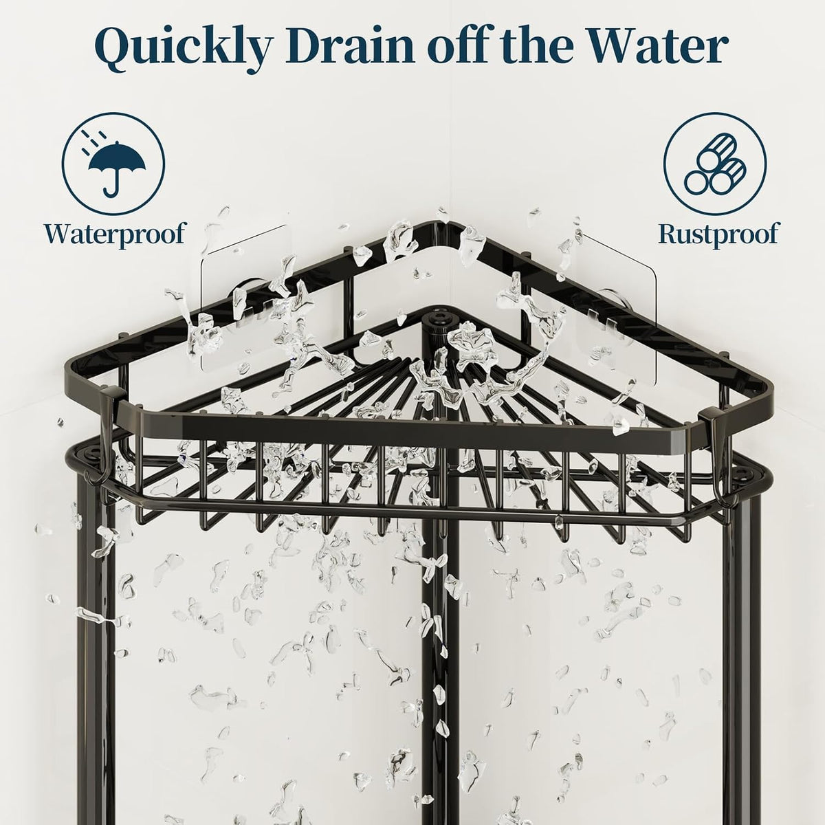 Corner Shower Caddy Stand - Rustproof Bathroom Organizer&Storage