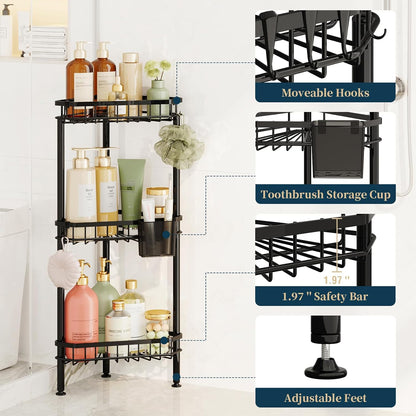 Corner Shower Caddy Stand - Rustproof Bathroom Organizer&Storage