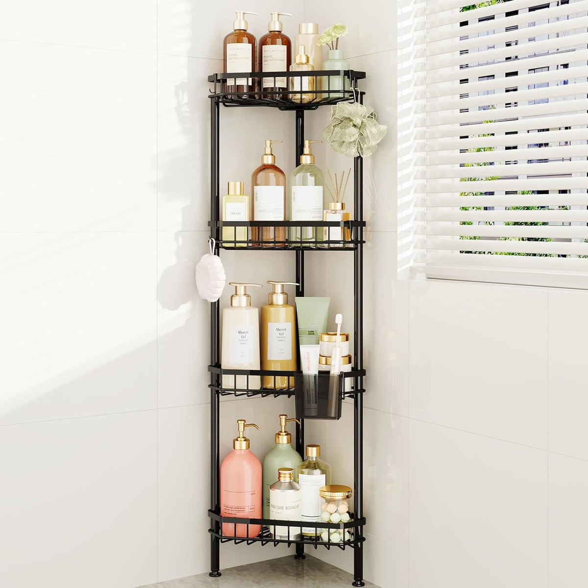 Corner Shower Caddy Stand - Rustproof Bathroom Organizer&Storage