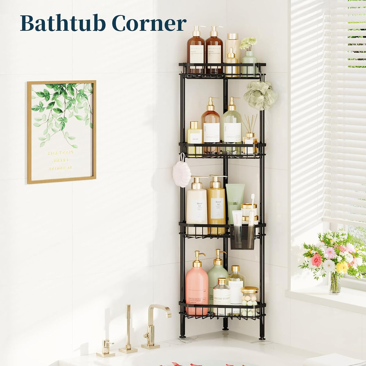 Corner Shower Caddy Stand - Rustproof Bathroom Organizer&Storage