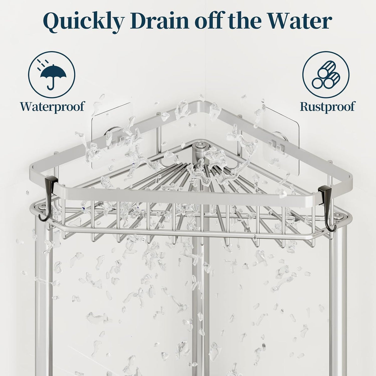 Corner Shower Caddy Stand - Rustproof Bathroom Organizer&Storage
