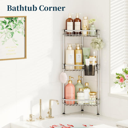Corner Shower Caddy Stand - Rustproof Bathroom Organizer&Storage