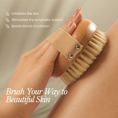 17" Extra Long Dry Body Brush - Medium Firmness Back Scrubber