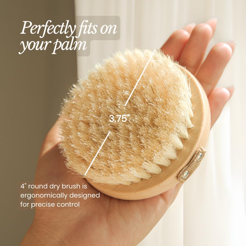 17" Extra Long Dry Body Brush - Medium Firmness Back Scrubber