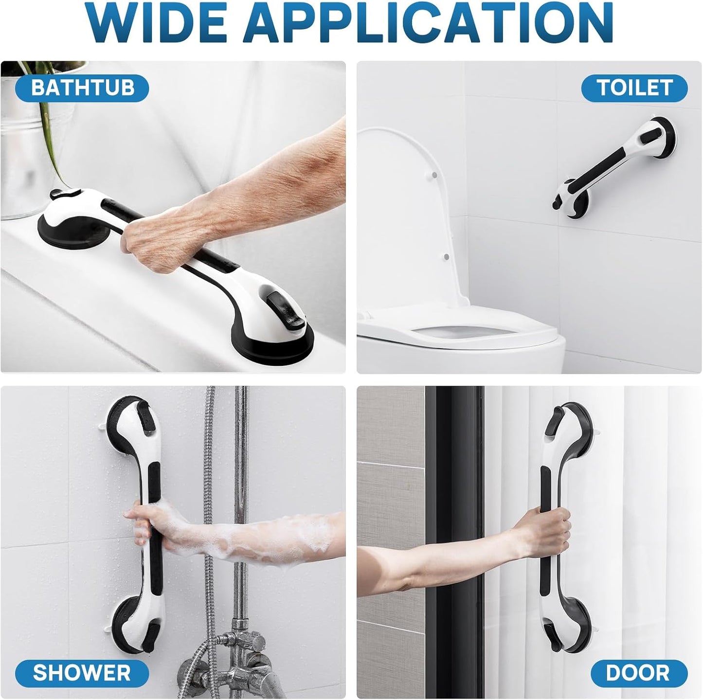 Grab Bars for Shower,Suction Shower Handles,2 Pack,16.8",Grey