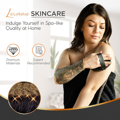 Copper Dry Brushing Body Brush for Lymphatic Drainage - Ion Charged Copper Bristles for Glowing Skin, Improve Blood Circulation and Reduce Stress