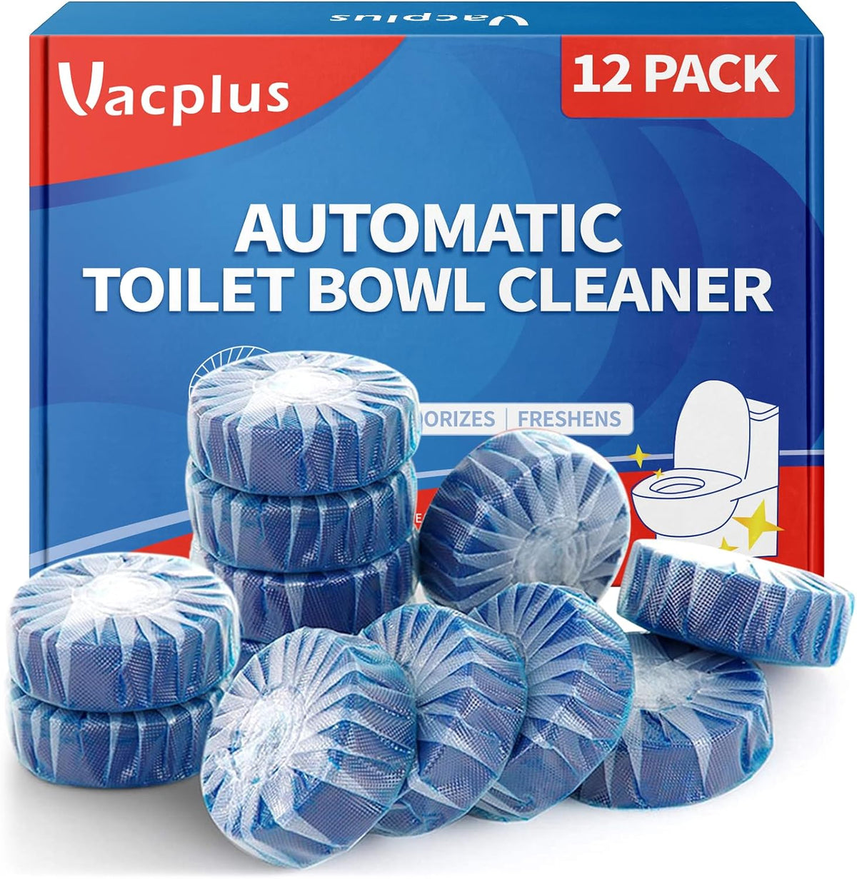 Toilet Bowl Cleaner Tablet, Commercial Bathroom Cleaners, 12 Pack