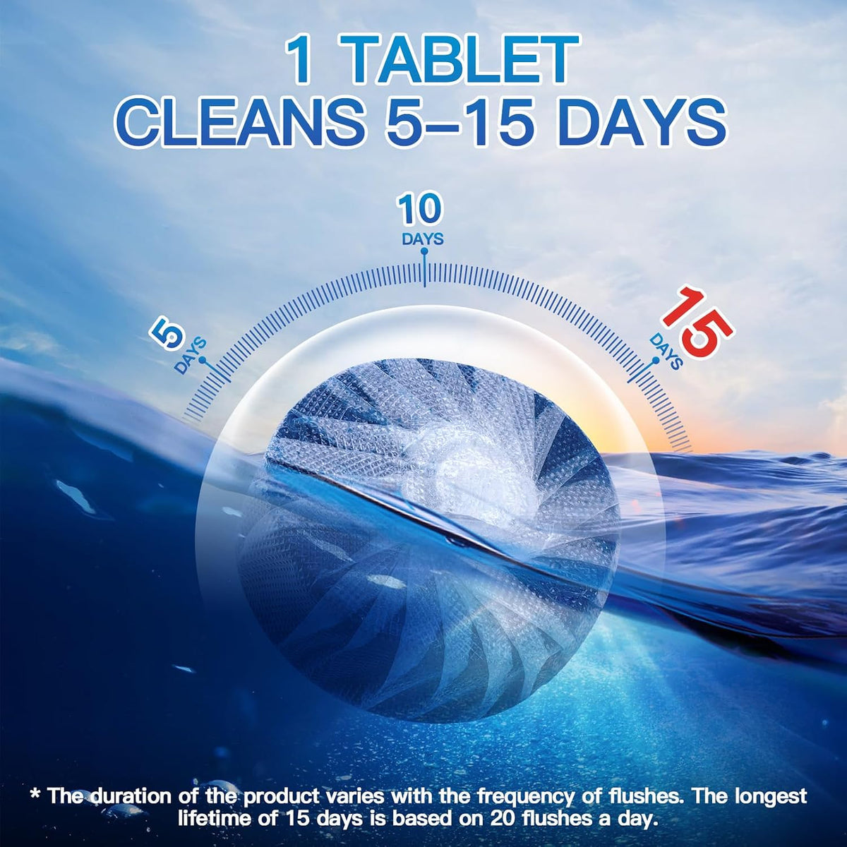 Toilet Bowl Cleaner Tablet, Commercial Bathroom Cleaners, 12 Pack