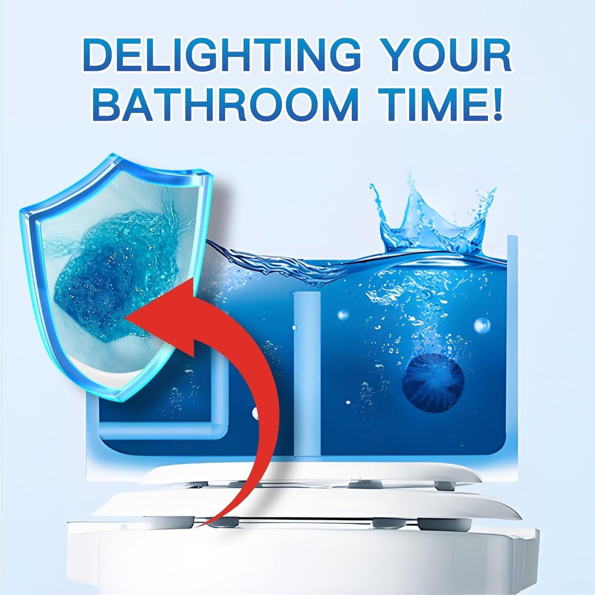 Toilet Bowl Cleaner Tablet, Commercial Bathroom Cleaners, 12 Pack