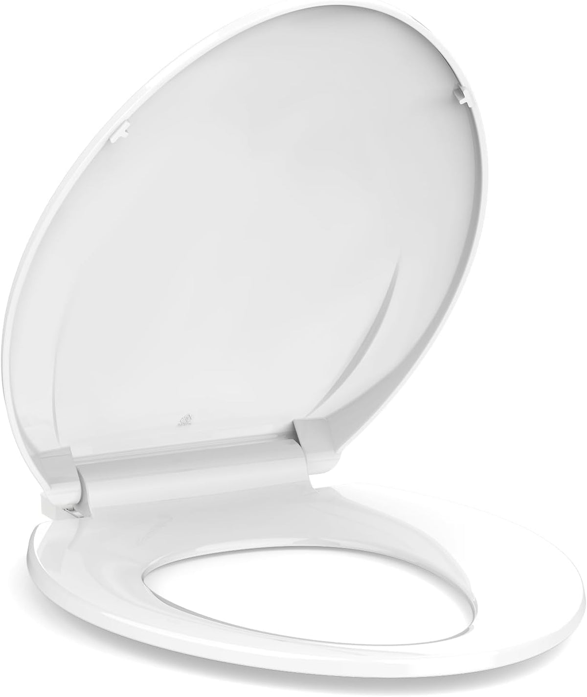 Elongated Toilet Seat with Slow Close & Quiet Close, 19 Inch Never Loosen Durable Lid, Polypropylene Easy to Install & Clean, White