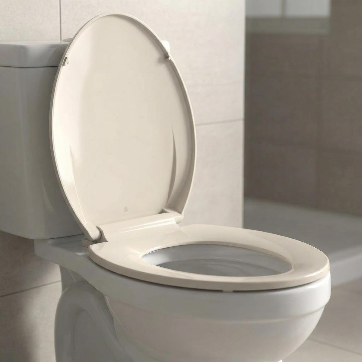 Elongated Toilet Seat with Slow Close & Quiet Close, 19 Inch Never Loosen Durable Lid, Polypropylene Easy to Install & Clean, White
