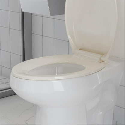 Elongated Toilet Seat with Slow Close & Quiet Close, 19 Inch Never Loosen Durable Lid, Polypropylene Easy to Install & Clean, White