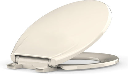 Elongated Toilet Seat with Slow Close & Quiet Close, 19 Inch Never Loosen Durable Lid, Polypropylene Easy to Install & Clean, White