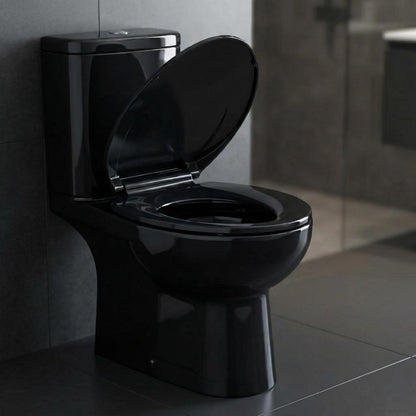 Elongated Toilet Seat with Slow Close & Quiet Close, 19 Inch Never Loosen Durable Lid, Polypropylene Easy to Install & Clean, White