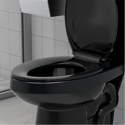 Elongated Toilet Seat with Slow Close & Quiet Close, 19 Inch Never Loosen Durable Lid, Polypropylene Easy to Install & Clean, White