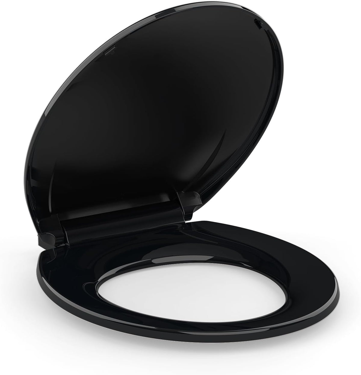 Elongated Toilet Seat with Slow Close & Quiet Close, 19 Inch Never Loosen Durable Lid, Polypropylene Easy to Install & Clean, White