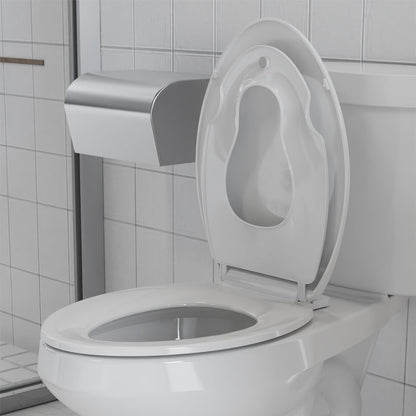 Elongated Toilet Seat with Slow Close & Quiet Close, 19 Inch Never Loosen Durable Lid, Polypropylene Easy to Install & Clean, White