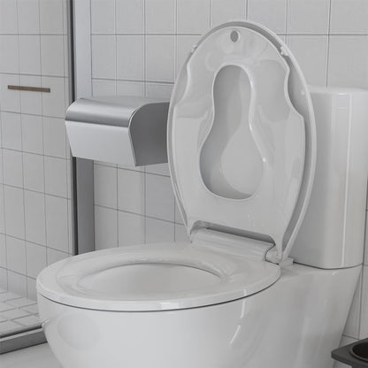 Elongated Toilet Seat with Slow Close & Quiet Close, 19 Inch Never Loosen Durable Lid, Polypropylene Easy to Install & Clean, White