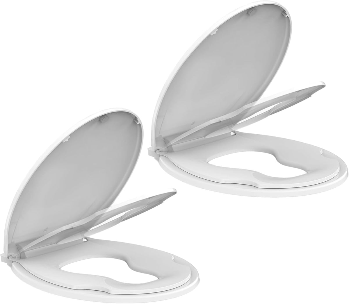 Elongated Toilet Seat with Slow Close & Quiet Close, 19 Inch Never Loosen Durable Lid, Polypropylene Easy to Install & Clean, White