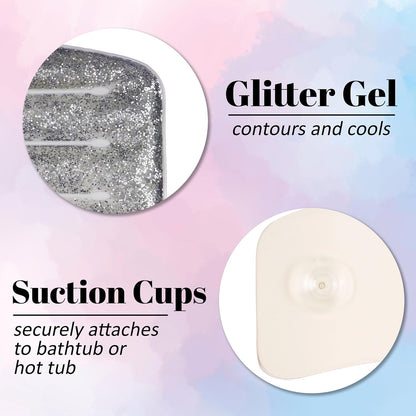 Glitter Gel Spa Pillow - Cooling Bathtub & Hot Tub Relaxation Cushion