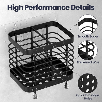 Toothbrush Holders for Bathroom, Stainless Steel, 2 Slots, Black