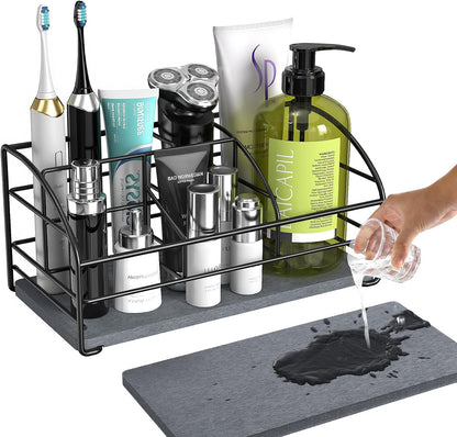 Toothbrush Holders for Bathroom, Stainless Steel, 2 Slots, Black