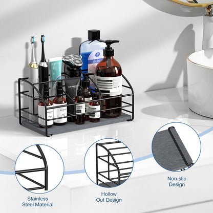 Toothbrush Holders for Bathroom, Stainless Steel, 2 Slots, Black