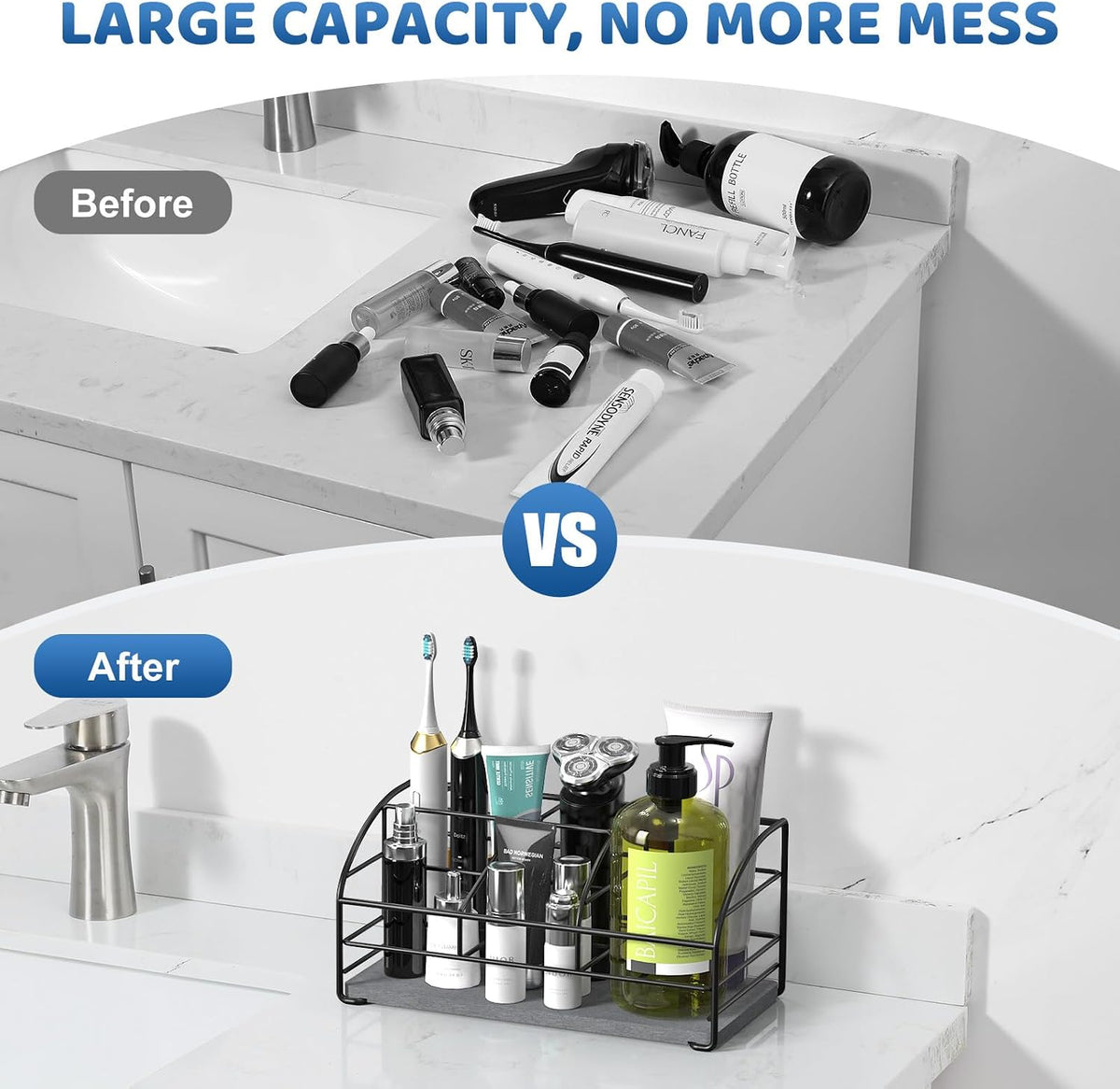 Toothbrush Holders for Bathroom, Stainless Steel, 2 Slots, Black